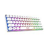 Ant Esports MK1500 Retro Style Mini 60% Pro RGB Wireless Gaming Keyboard with Membrane Switches for PC/Mobile/Tablets/Laptop/TV’s- White.