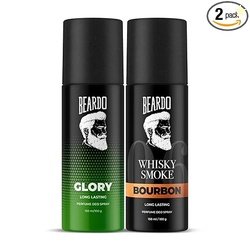 Beardo Glory & Whisky Smoke Bourbon Perfume Body Spray (Set of 2) Get