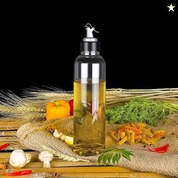 The Earth Store 1000 ML Plastic Oil Dispenser Transparent Cooking Oil