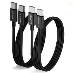 CZARTECH [Pack-2 Type-C to Type-C 60W /3 Amp Super Fast charging 5FT/1
