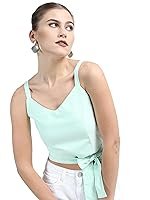 Tokyo Talkies Women’s Sleeveless Shoulder Strap Solid Tops| Stylish | Casual Wear