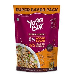 Yogabar Super Muesli, No Added Sugar, Breakfast Muesli with Probiotics