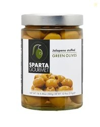 Sparta Gourmet Jalapeno Stuffed Green Olives  Vegan & Non-GMO Verified