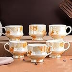 The Earth Store Handcrafted Ceramic Flicker Zest Microwave Safe Chai/Tea Cups Serving Tea Cups Set of 6 Ideal for Friends, Anniversary, Birthday