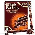 Sunfeast Dark Fantasy Choco Rolls, Crunchy Choco Wafer Rolls with Rich Molten Filling, Perfect Snacking Delight, 180g