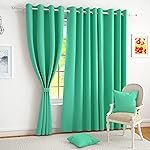 Story@Home 100% True Blackout Window Curtains 5 Feet Long Set of 1 | Plain Design | Room Darkening Curtain | Thermal Insulated Curtains for Living Room, Bedroom | (116 x 152 cm, Teal)