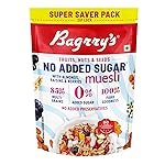 Bagrryâs No Added Sugar Muesli with Fruits, Nuts & Seeds â 700g | High Fibre & Protein | 0% Added Sugar, No Corn Flakes | Whole Grain Breakfast Cereal with Almonds, Raisins, Pumpkin Seeds & Berries | No Sugar infused Berries | Supports Weight Manageme