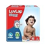 LuvLap Pant Style Baby Diapers, Large (L), 62 Count, For babies of Upto 9-14Kg with Aloe Vera Lotion for rash protection, with upto 12hr protection, Diapers