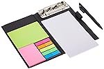 Solimo Notepad/Memo Book with Sticky Notes & Clip Holder with Pen for Gifting, Pack of 2