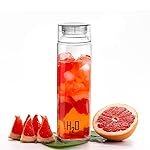 CELLO H2O Glass Water Bottle for Office & Daily Use 1000 ml, Transparent | Durable & Stylish, Freezable & Fridge Safe, Leakproof Wide Mouth Leadfree Toughened Glass Water Bottle For Kitchen & Travel
