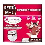 everteen Period Care M-L Disposable Period Panties For Women, Cottony Soft, Menstrual Sanitary Pads Panty Enriched with Goodness of Neem and Safflower â 1 Pack (10 Panties) 2x Faster Absorption, 360Â° Protection
