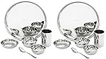 Solimo Dinner Set| Stainless Steel | Set of 6 | Solid Mirror Finish | Silver (Pack of 2)