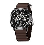 Daniel Hechter Paris Cluny Collection Multifunction Watch for Men with Round Dial, Date Display and Wavy Pattern Silicon Strap