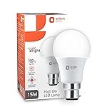 Orient Electric 15W High Glow LED bulb| 180-degree wide beam angle| Voltage surge protection up to 4 kV| 6500K, Cool White| B22d base| Made in India| Pack of 1