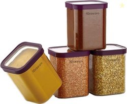 Floraware Food Safe Plastic Multiuse Square Fit-Lock Airtight Storage