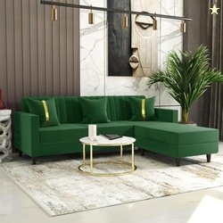 FURNY Carlo 4 Seater - L Shape Convertible Sofa Set for Living Room Fu