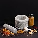 Clazkit Oothukuli Stone Mortar and Pestle Set â 5 Inch Okhli/Khalbatta/Idi Kallu â Traditional Hand Grinder for Chutney, Spices, Herbs & Ginger-Garlic Crushing â Grey