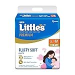 Little’s Premium Baby Diapers L Size (Large) Pants Style | 9-14 kg | 62 Count | Super Jumbo FluffySoft Baby Diaper with Leakage Guard, Wetness Indicator & 12 Hours Absorption