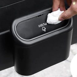 JIVANI BROTHER Car Trash Bin with Push Lid and Detachable Hook  Clamsh