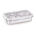 Attro Brunch Stainless Steel Lunch Box with 1 Small Container Airtight Leak-Proof Food Grade – Grey 560ml+170ml