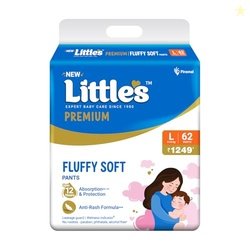 Little's Premium Baby Diapers L Size (Large) Pants Style | 9-14 kg | 6