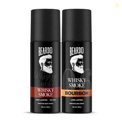 Beardo Whisky Smoke & Bourbon Perfume Body Spray (Set of 2) Spicy, Woo