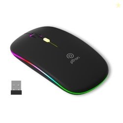 pTron Flick M1 Slim Wireless Mouse w/Rechargeable Battery, Dual Connec