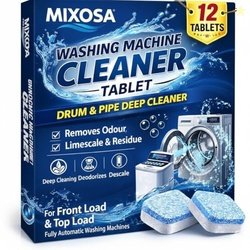 MIXOSA Washing Machine Cleaner Tablets 12 Pack | Deep Cleaning, Deodor