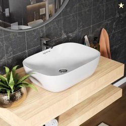 Lifelong Wash Basin for Bathroom - Tabletop Washbasin - Ceramic Glossy