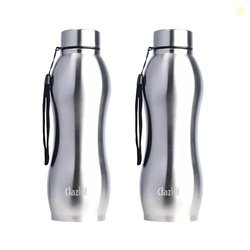 Clazkit Platina Pro Classic Stainless Steel Water Bottle 1000ml Set of