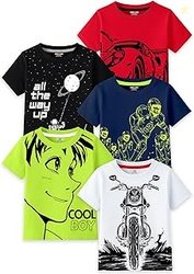 Kuchipoo Boys Cotton Printed T-Shirts | Half Sleeve Round Neck | Soft
