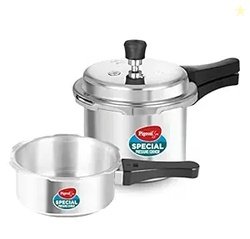 Pigeon by Stovekraft 12708 Aluminium Pressure Cooker Combo, Outer Lid,