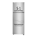 Haier 240L 3 Star Frost Free Top Mount Double Door Refrigerator|5 In 1 Convertible Modes|Twin Inverter|200% Faster Ice Making in 49 Minutes (HEF-253GS-P, Moon Silver)