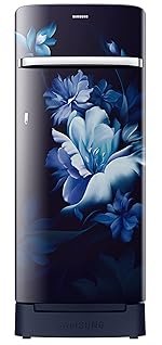 Samsung 215L 5 Star Inverter Direct-Cool Single Door Refrigerator (RR23C2H35UZ/HL,Midnight Blossom Blue) Base Stand Drawer