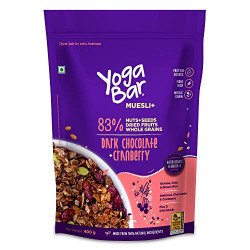 Yogabar Wholegrain Breakfast Muesli - Dark Chocolate + Cranberry,400g|