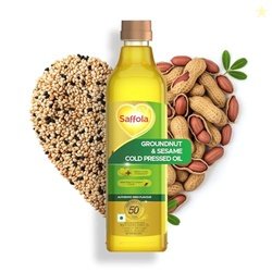Saffola Cold Pressed Oil, Goodness of 2- Groundnut & Sesame | Helps Lo