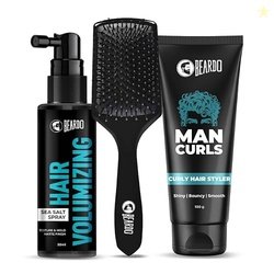 Beardo Classic Curls Combo (Set of 3) | Man Curls Curl Cream, Hair Vol