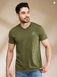 Being Human Men V-Neck Applique T-shirt