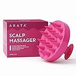 Arata Scalp Massager with Medical-Grade Silicone Bristles | For Dry, Oil Massage, Shampoo & Conditioning | Exfoliates, Deep Cleansing, Blood Flow, Prevents Dandruff | For Men & Women