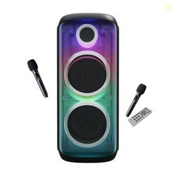 Zebronics 160W Party DJ Speaker, Upto 3.5h Playback, Dual Mic, Karaoke