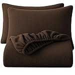 BSB HOME Warm & Hot Elastic Fitted Bedsheet with 2 Pillow Covers for Winter â Ultra Soft Polar Fleece Cozy & Wrinklefree Size – 78×72+10 Inches, Pattren- Solid, Colour- Coffee