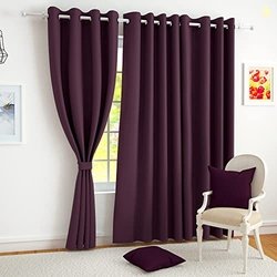 Story@Home 100% True Blackout Window Curtains 5 Feet Set of 2 | Plain