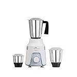 RR Signature Grindmate DLX 500-Watt Mixer Grinder |Mixie For All Kitchen Needs With 3 Jars (3 SS Jars for Chutney, Shakes, Dry Or Wet Grinding) | White | 2 Year Warranty on Product & 5 Year on Motor