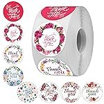 Clickedin 500 Pieces Round Multi Designs Thank You Floor Stickers for Small Business, Vinyl, 1.5 X 1.5 Inches (Thank You Sticker), Self-Adhesive
