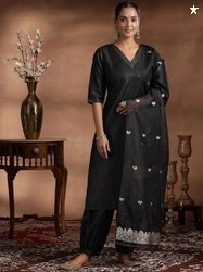 Libas V-Neck Straight Kurta Set