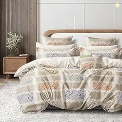 Cortina 140 TC 100% Microfiber Printed Double Bedsheet Set with Two Pi