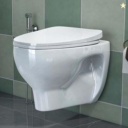 Plantex Ceramic Rim Western Commode/P- Trap Washdown Wall Hung Commode