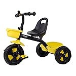 Bumtum Tricycle Ride | Play & Plug Cycle for Kids | 2-5 Years – Tricycles for Boy & Girl | Sturdy Designs with Storage Box, Horn and Guarded Seats, Heavy Wheels (Yellow, Pack of 1)