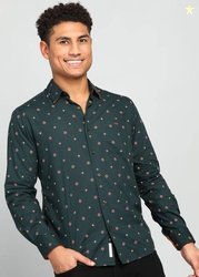 MUFTI Men Slim Fit Printed Spread Collar Casual Shirt