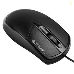 ZEBRONICS Byte Wired Optical Mouse with 3 Buttons, High Precision, 100